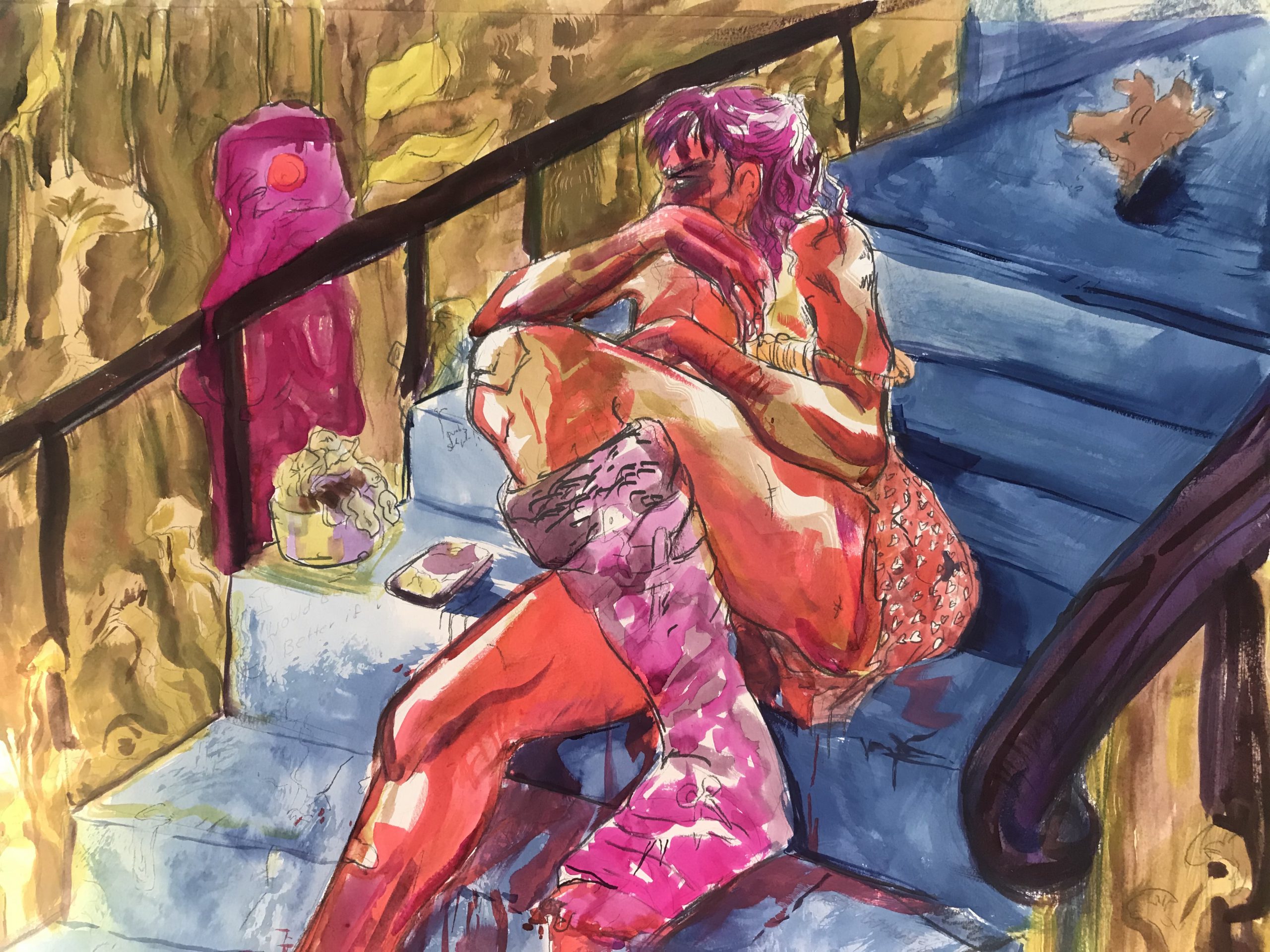 "Flower for Rent (Artemis)" 18" x 24" Watercolor
